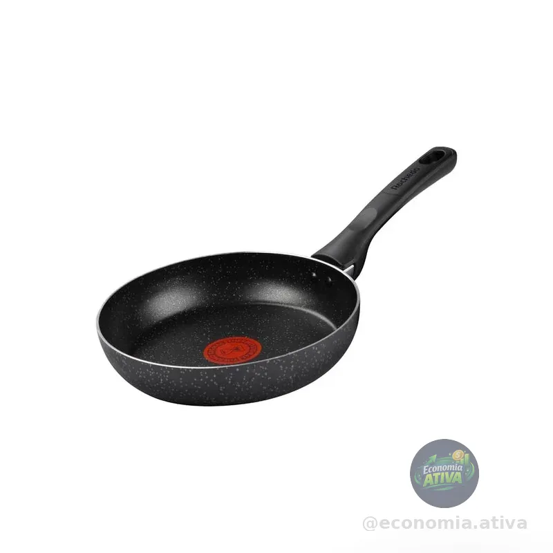 Frigideira Rochedo Stone Pro 20cm Preta com Efeito Pedra e Antiaderente Minerium, Alta Resistência e Durabilidade