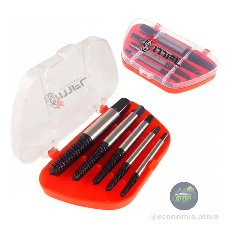 Jogo 5 Removedor Extrator De Parafusos Quebrados Espanados Mfl