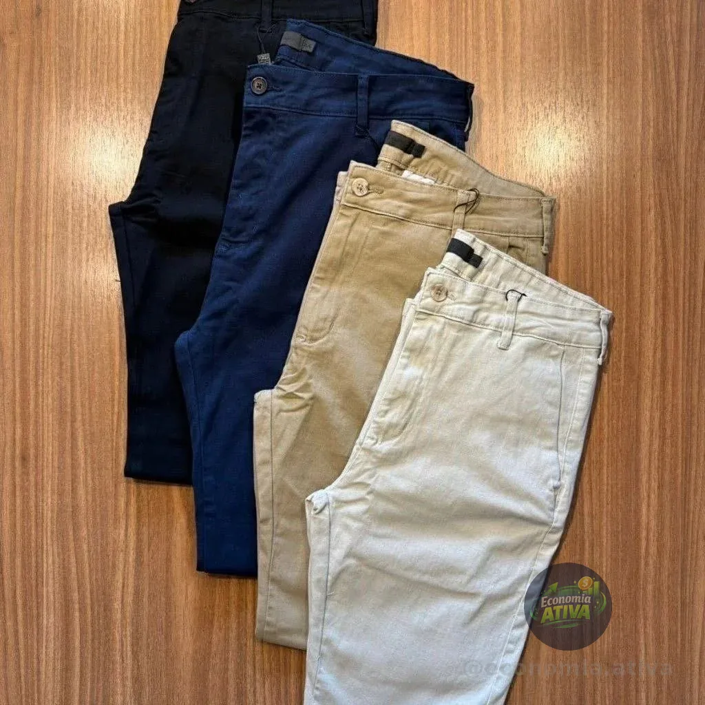 Calça Sarja Masculina Alfaiatari Slim Bolso Faca Tradicional