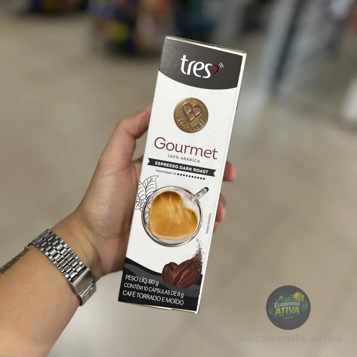 3 Corações Cápsula Café Espresso Gourmet Dark Roast - 10 unidades