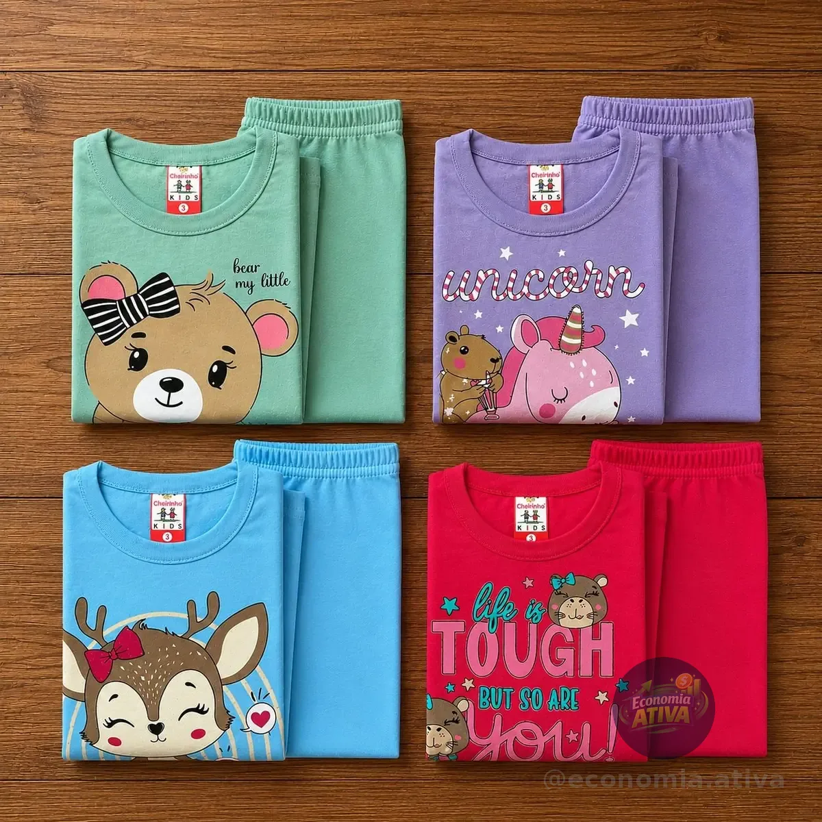 Kit 8 Peças Moletom Menina Infantil Inverno