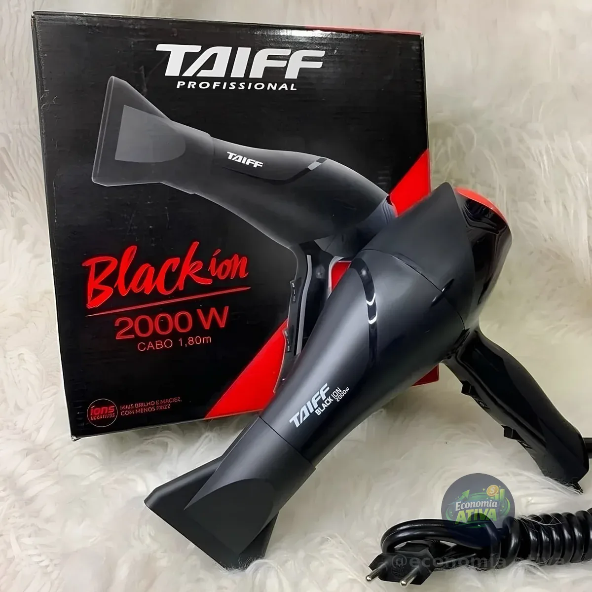 Taiff Black Ion Secador De Cabelo Profissional 2000w Cor Preto