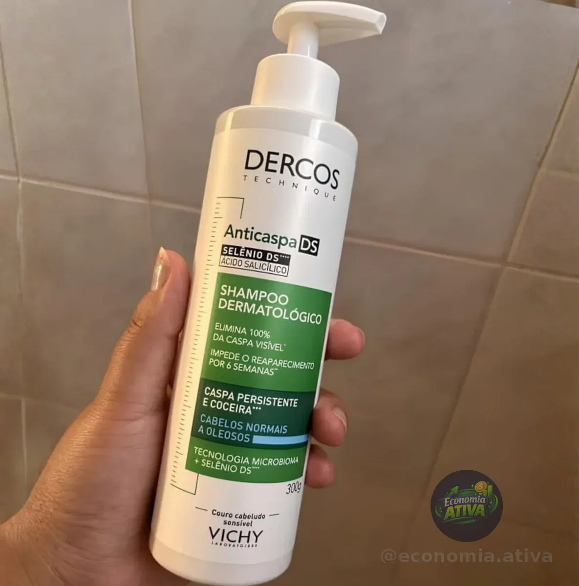 Shampoo Anticaspa para Cabelos Normais a Oleosos Dercos DS Vichy 300g