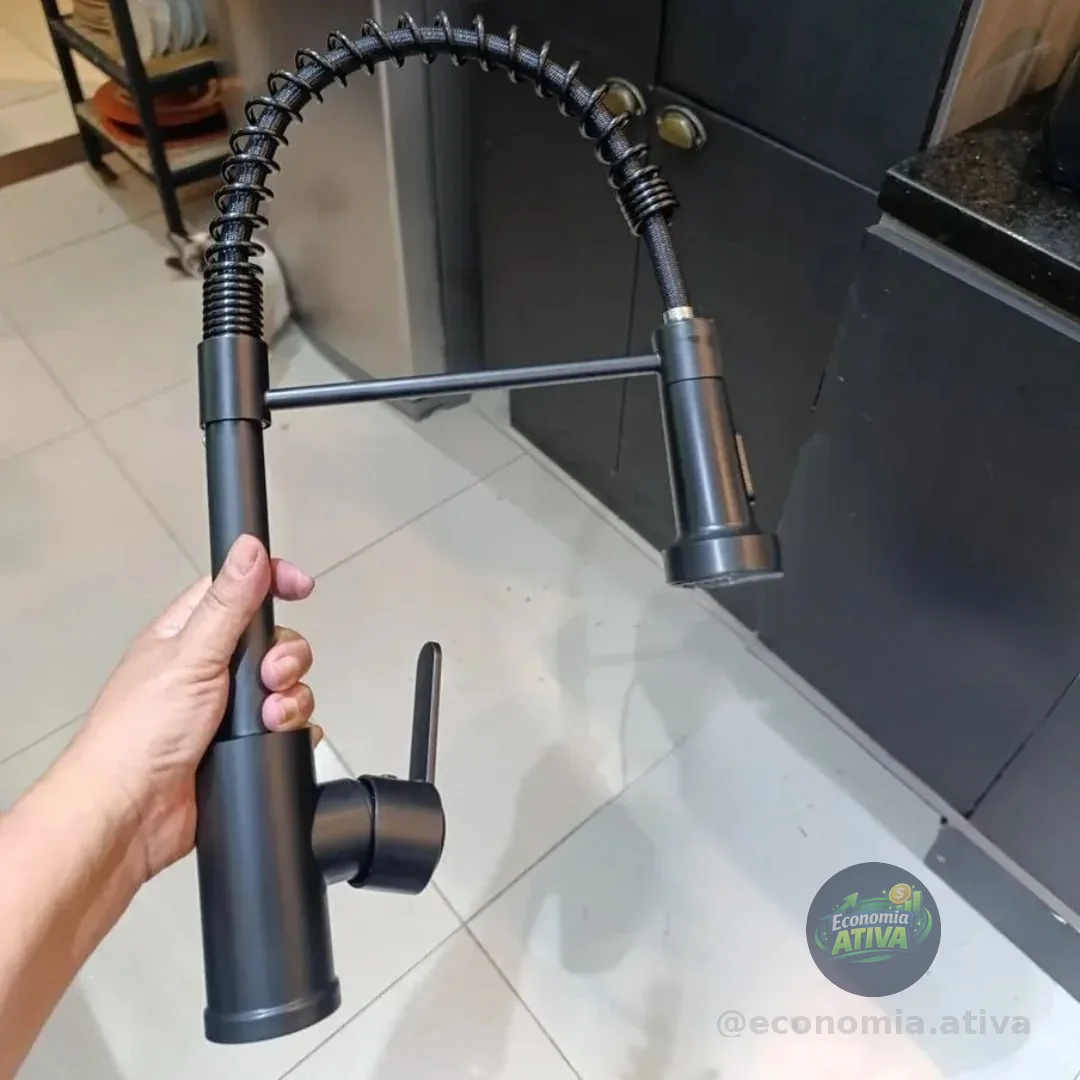 Torneira Cozinha Gourmet Bancada Flexível Monocomando Pia