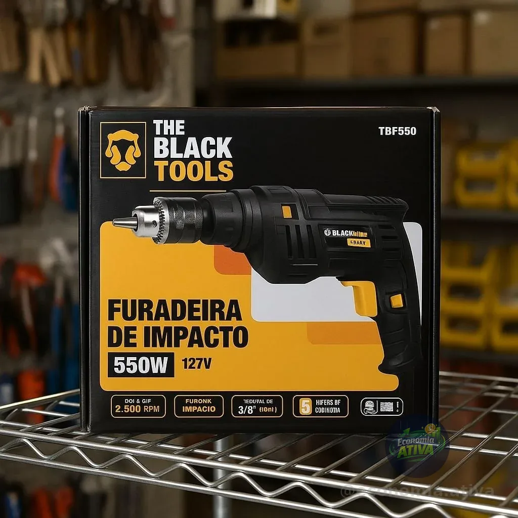 Furadeira De Impacto 3/8 Pol 550w Profissional Cor Preto