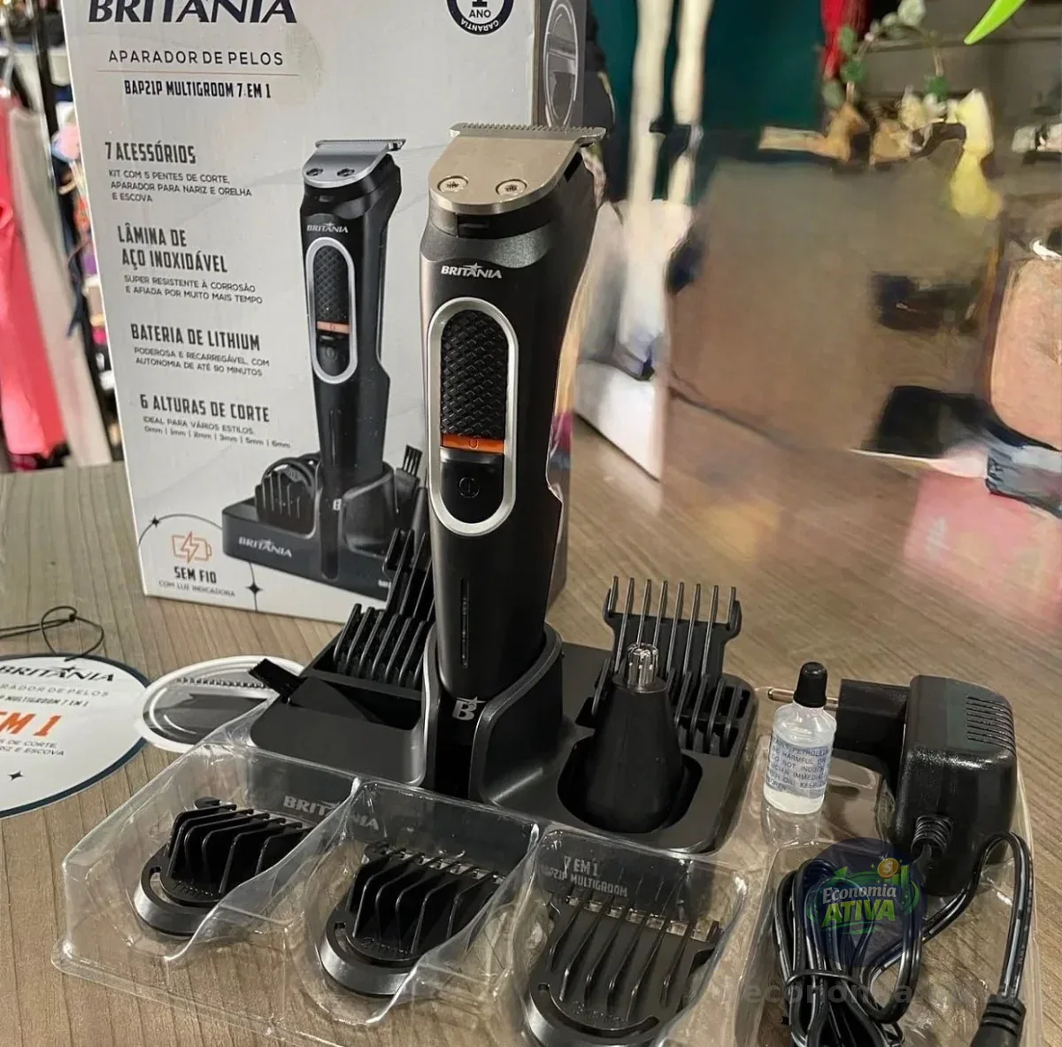 Aparador De Pelos Britânia Bap21p Multigroom 7 Em 1