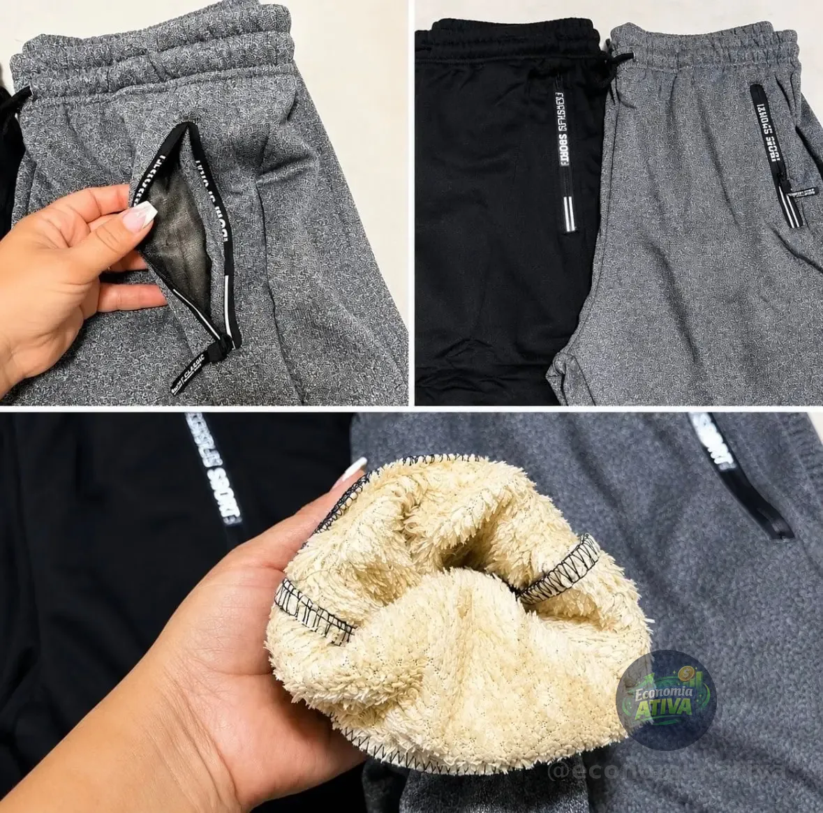 Calça Moletom De Lã Grossa