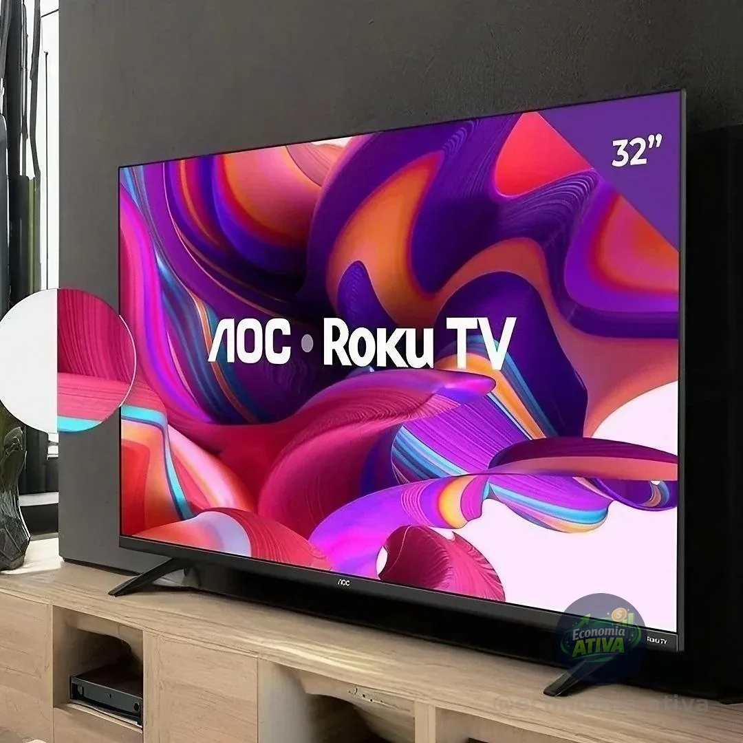 Smart TV LCD LED 32" AOC 32S5155/78G - Wi-Fi, HD, Quad
