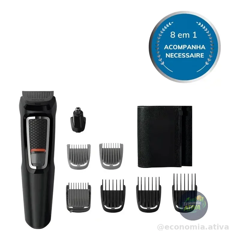 Aparador De Pelos Philips Multigroom 8 Em 1 Mg3730/15 Cor Preto 127/220v