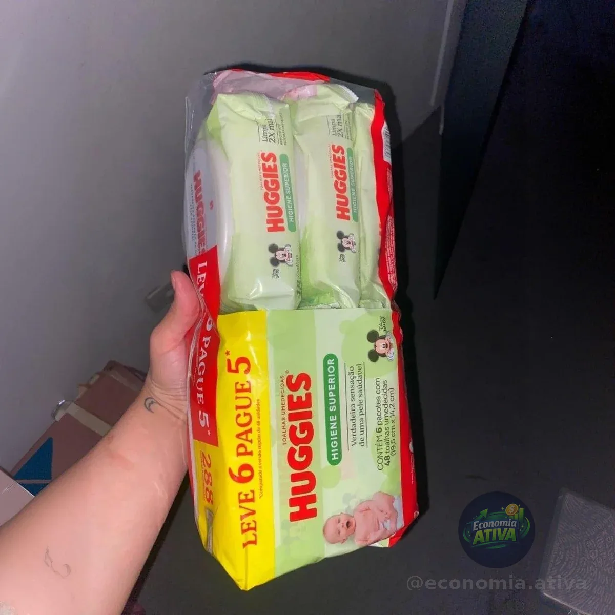 Lenços Huggies Higiene Superior Limpam 2x Mais 6 x 48 Un