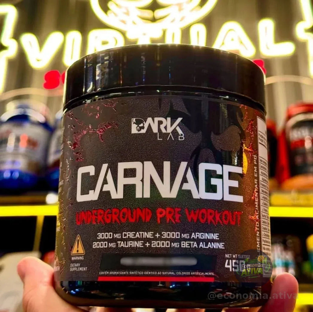 Pre Treino Carnage Uva 450g Com Creatina Dark Lab