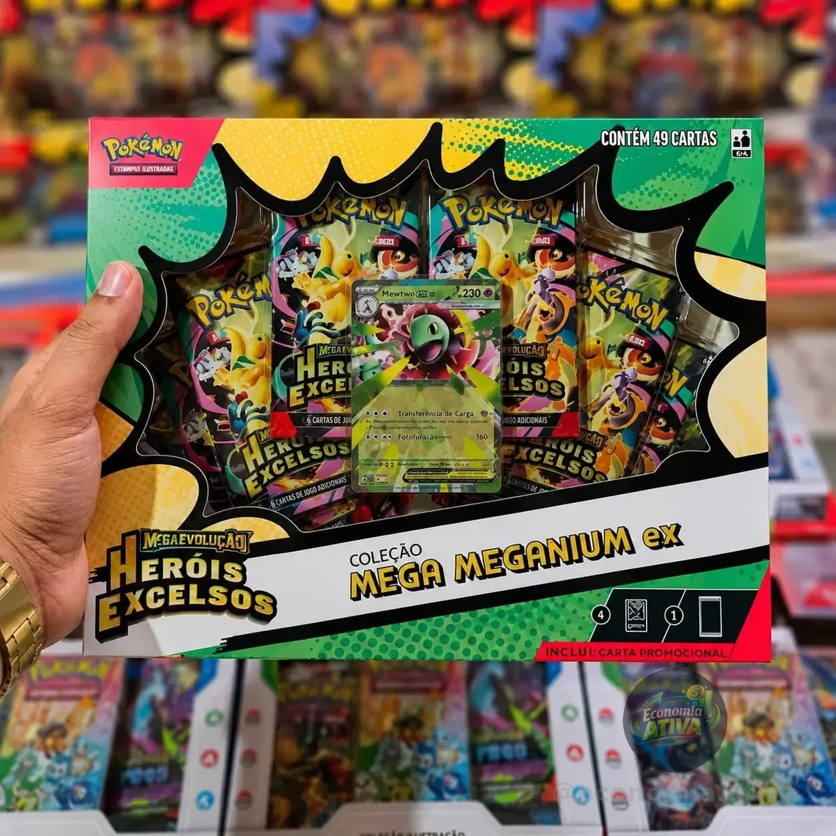 Cartas Pokémon Tcg Coleção Mega Meganium Ex C/49 Cards