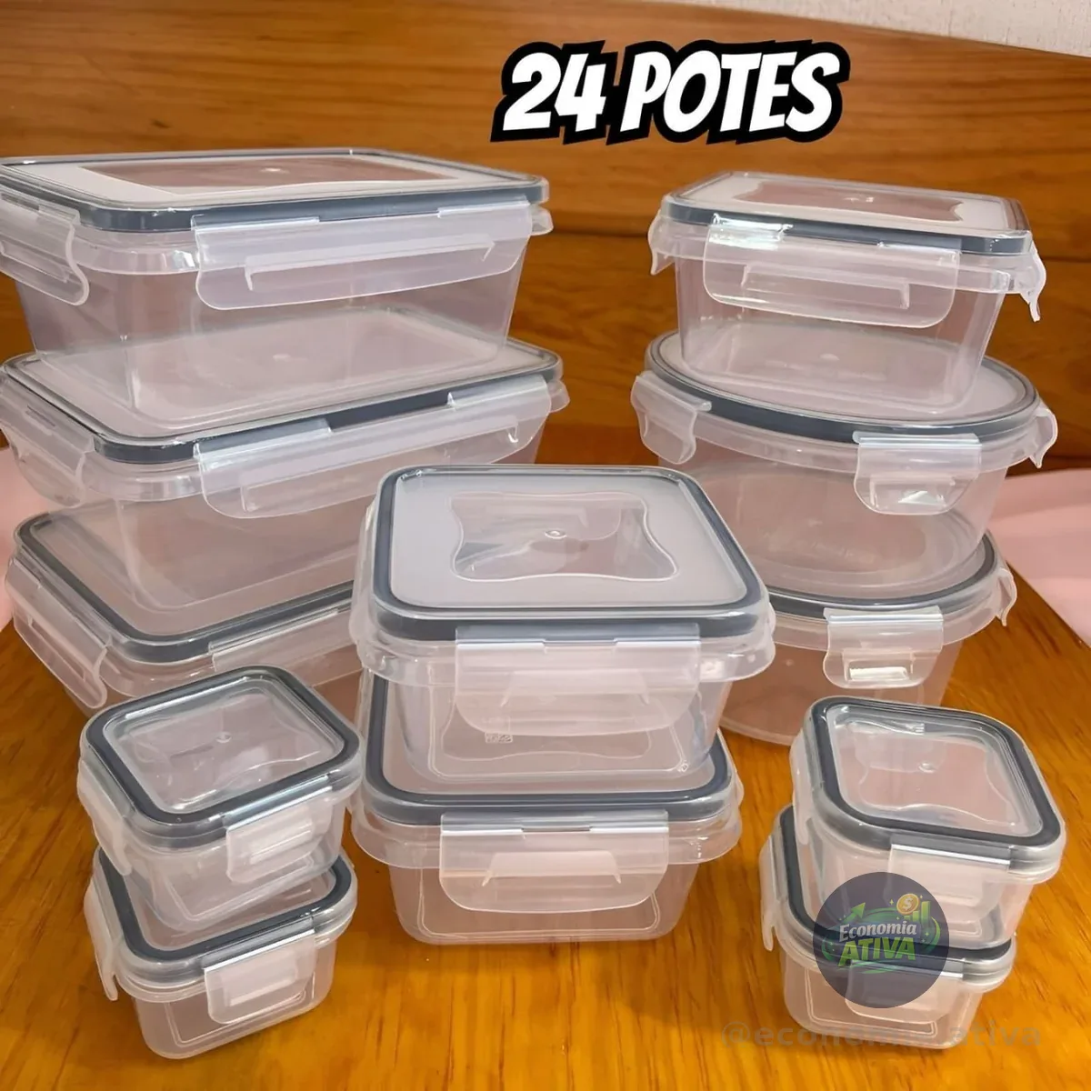 Conjunto 24 Potes Herméticos Croix Empilhavel Tampa E Trava!
