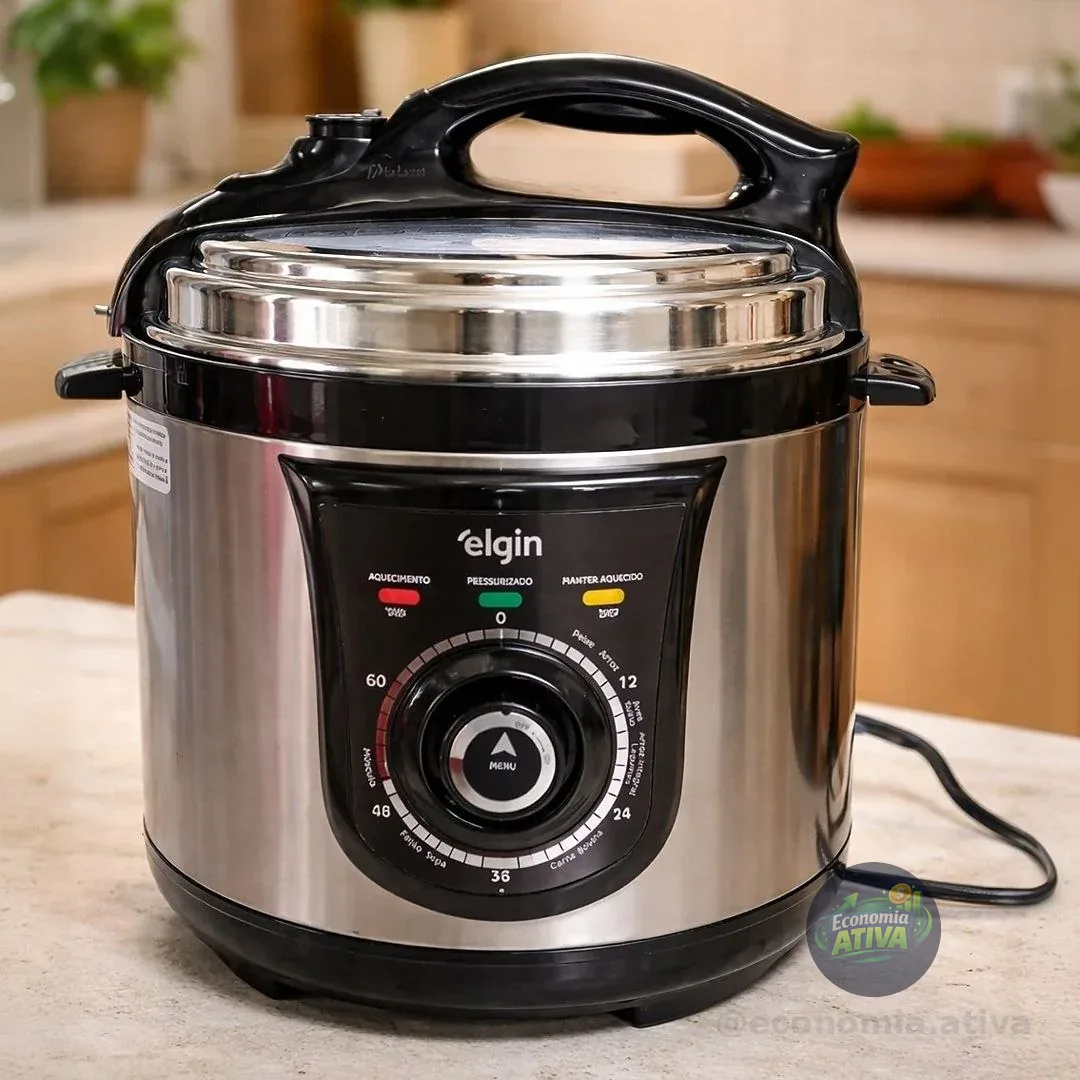 Panela de Pressão Elétrica Elgin 4 Litros Segura e Prática 840W 220V