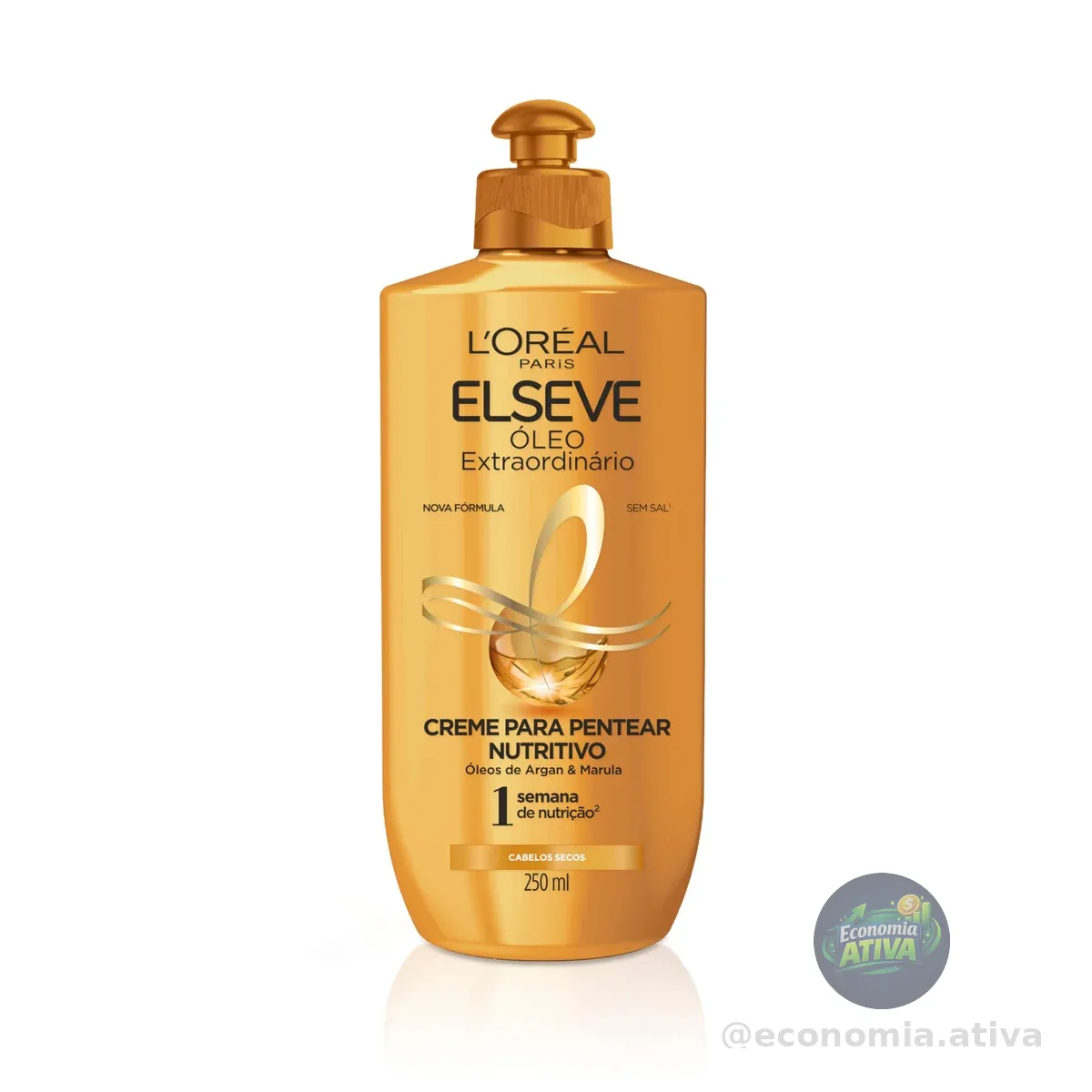 L'Oréal Paris Elseve Creme Para Pentear Nutrição Intensa Óleo Extraordinário, Nutrição e Maciez, 250 ml