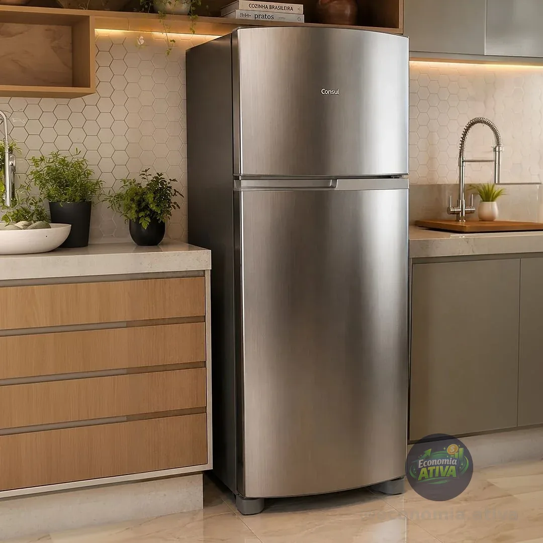 Geladeira Frost Free Duplex 333 Litros Inox Consul - CRM40MK 110v
