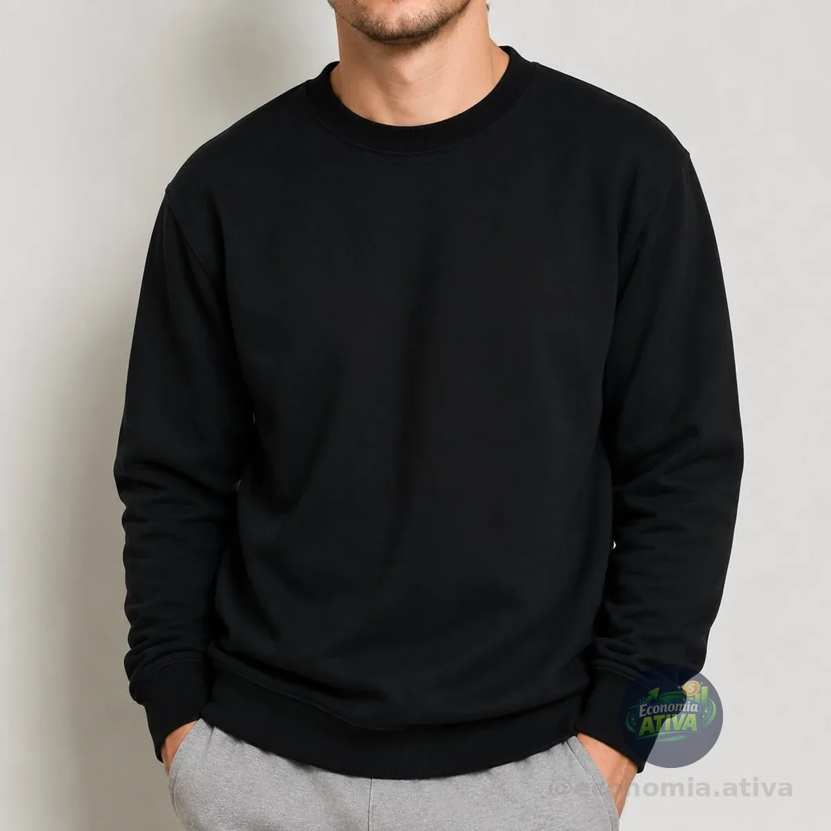 Blusa Moletom Gola Redonda (6 cores)