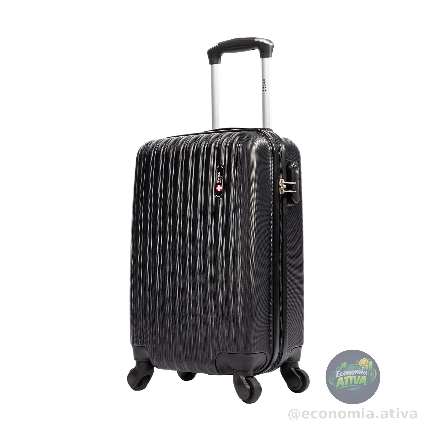 Mala de viagem bordo pequena 10kg Londres Swiss Move Preto