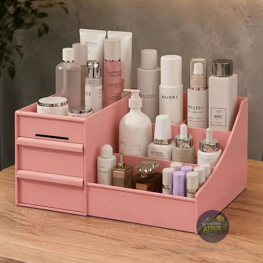 Organizador Maquiagem Cosméticos Mesa Porta Treco Multiuso