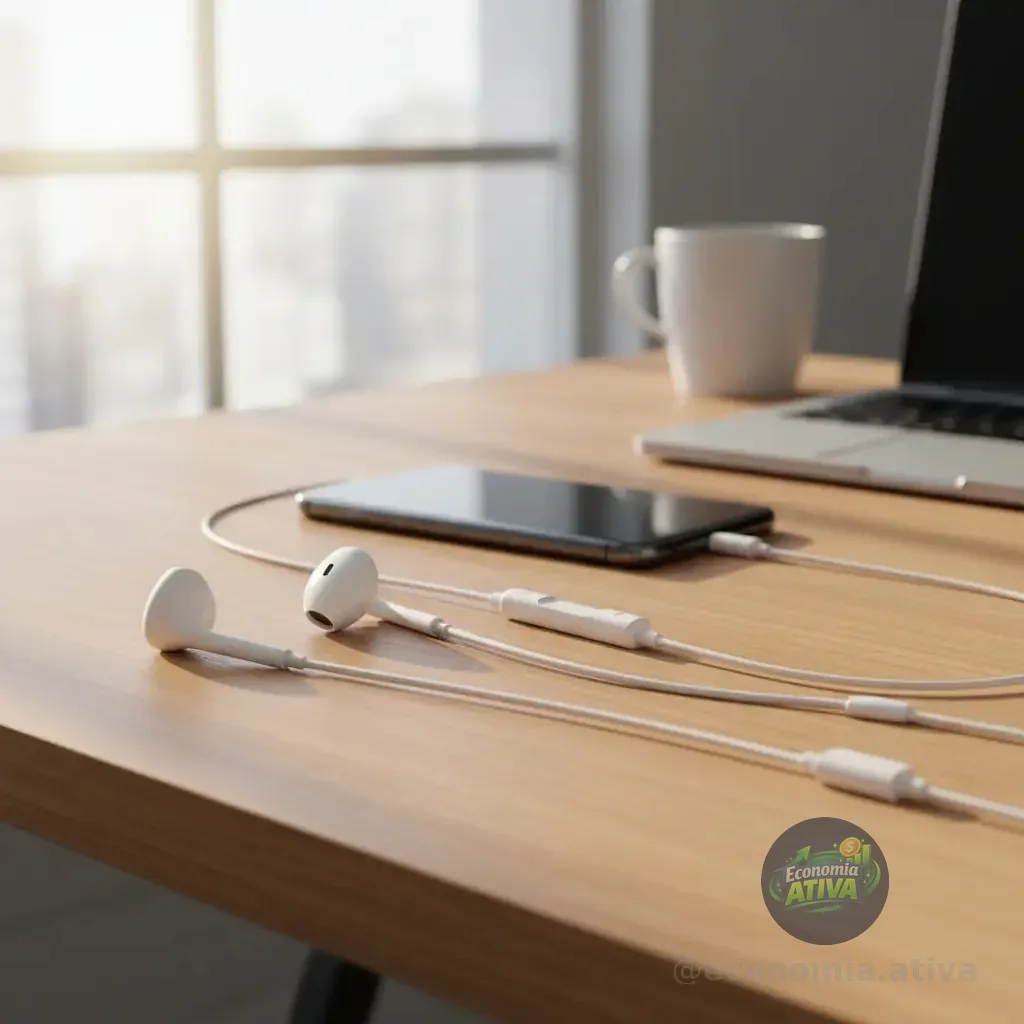 Fones De Ouvido Usb-c Tipo C Com Microfone Integrado Som Estéreo Alta Qualidade Controle De Chamadas Compatível Com... Branco