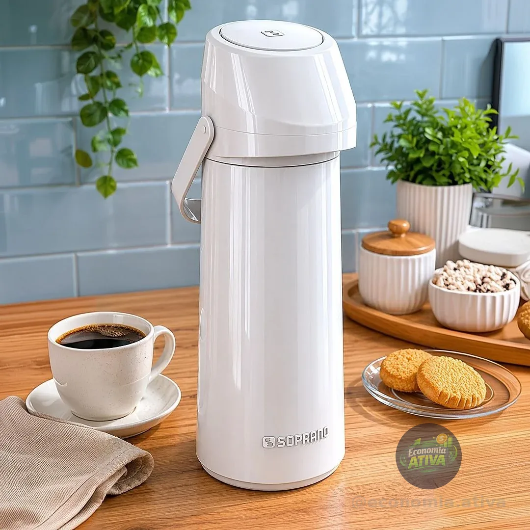 Garrafa Térmica 1 L Branco Rubi - Soprano