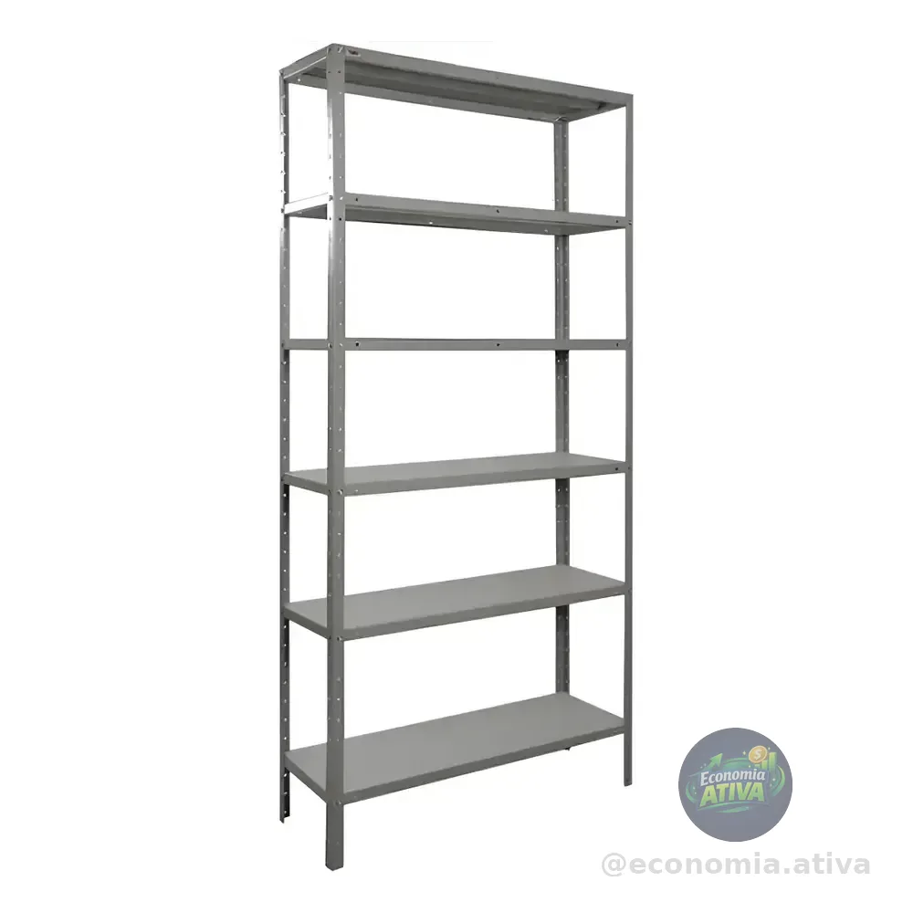 Estante Armário De Aço Com Bandejas Preta Suporta 150kg 198cm x 90cm x 28cm