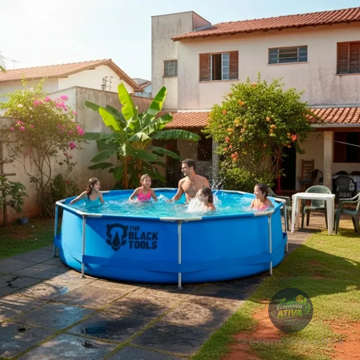 Piscina Redonda Estrutural Plástico 6500 Litros 3.60m