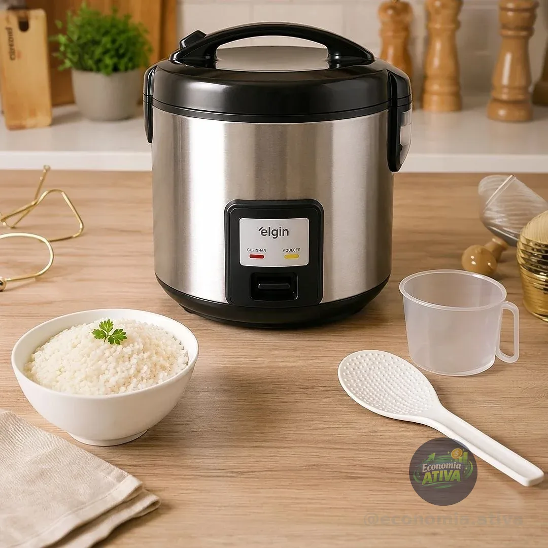 Panela de Arroz Elétrica Elgin Capacidade 5 Xícaras 1 Litro 400W 220V