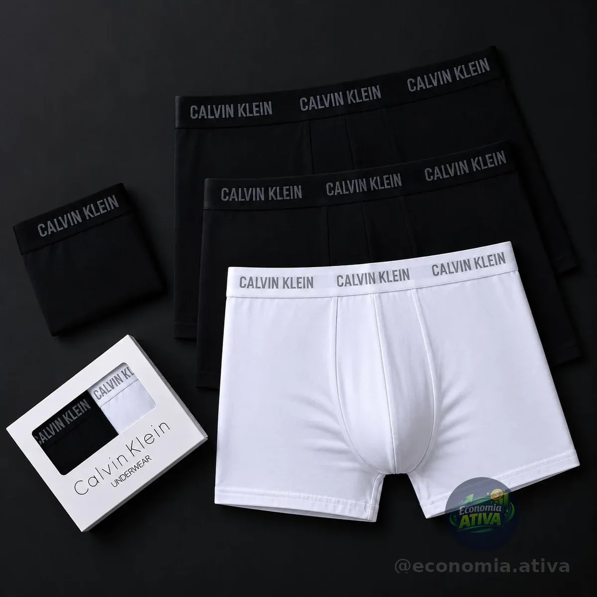 Kit 4 Cuecas Calvin Klein Ck Low Rise Trunk Algodão Original