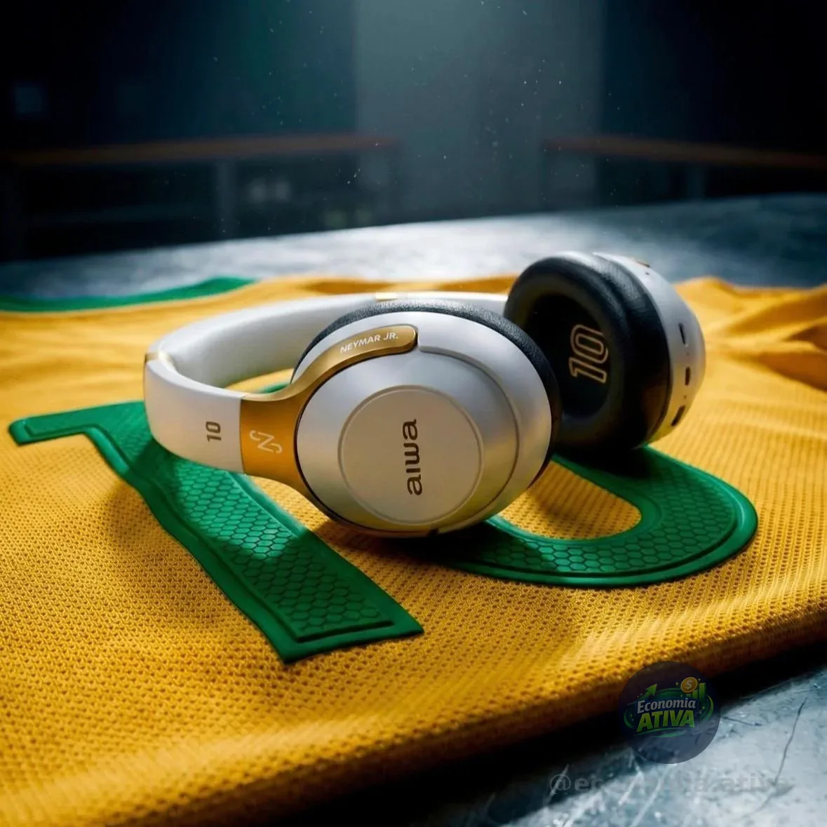 Fone De Ouvido Headphone Neymar Jr. Aiwa AWS-HP-NJ-01-WG Bluetooth EDIÇÃO LIMITADA