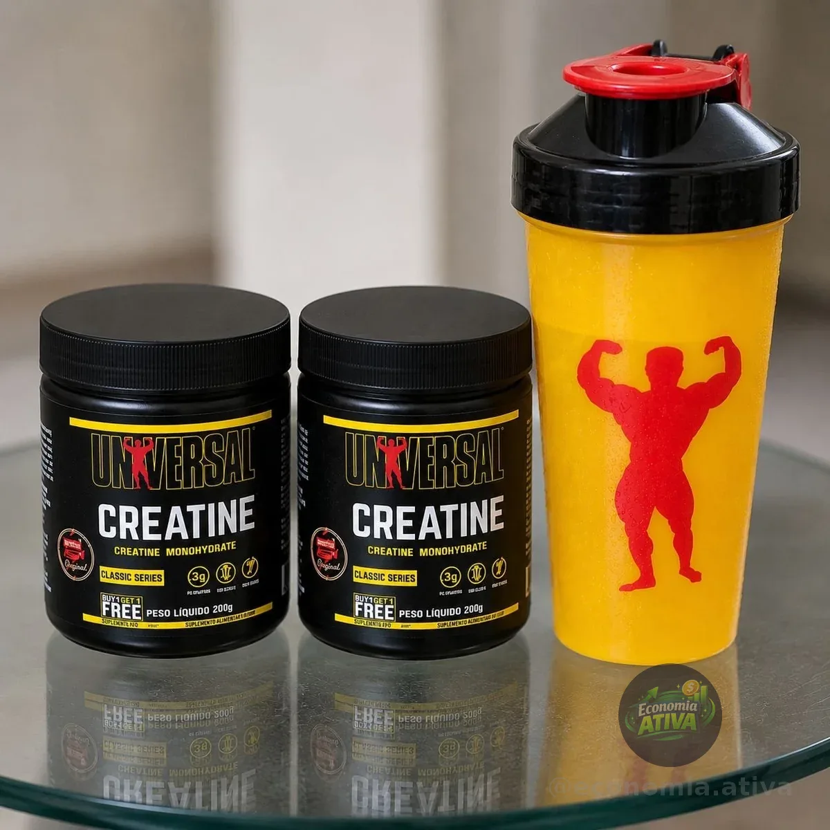 2x Creatina Universal Nutrition 200ml + Coqueteleira