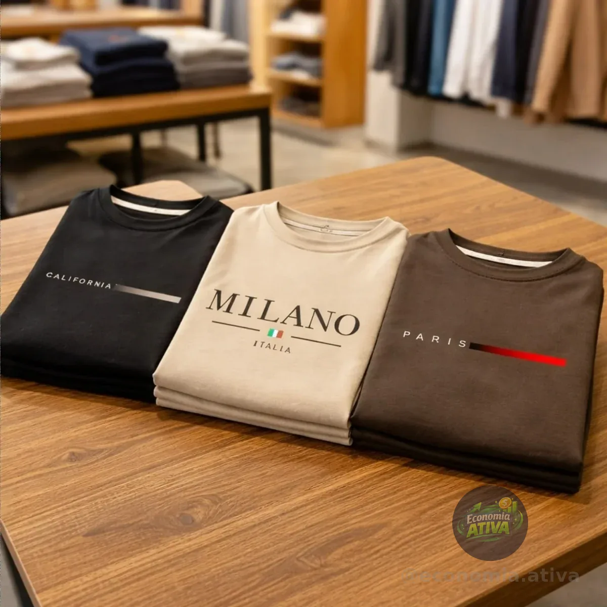 Kit 3 Camisetas Masculina  100% Algodão Premium Verão Oferta