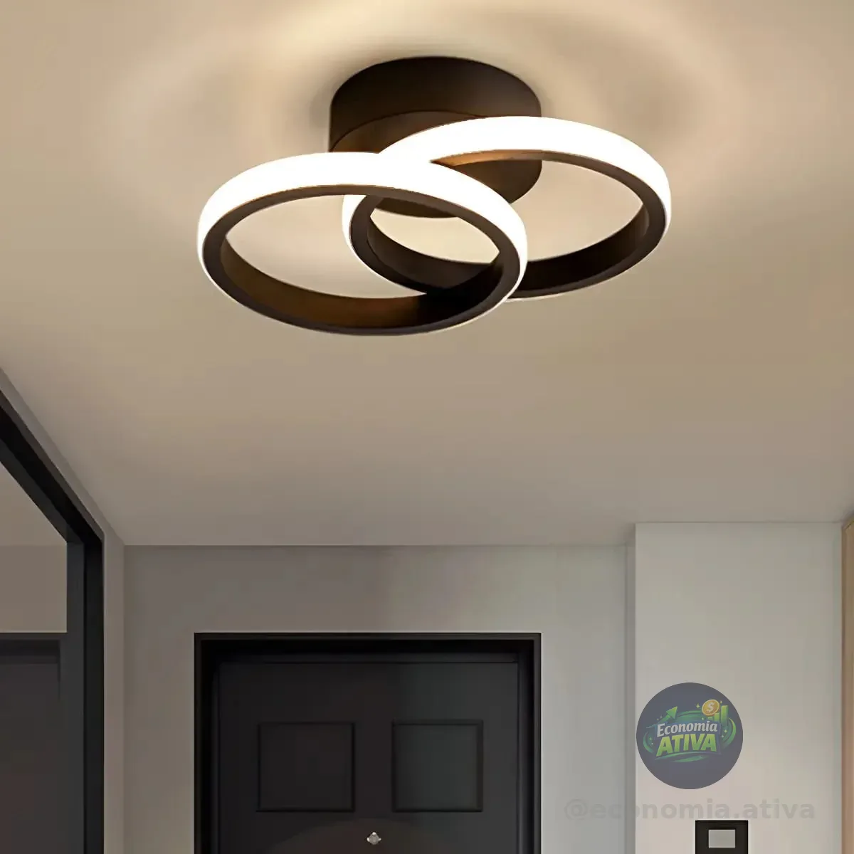 Lustre Luminaria Teto Led Moderno 3 Cores Redondo 25x10x19cm