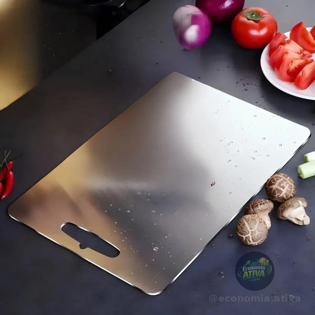 Tábua Inox Gourmet 34x23 Cm - Aço Inoxidável 304