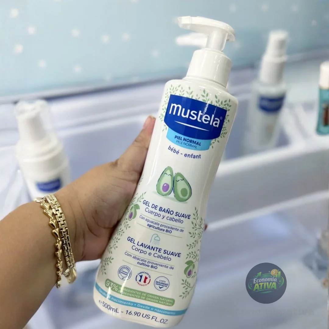 Mustela Gel Lavante Suave 500ml - Sabonete Líquido Corpo e Cabelo Infantil