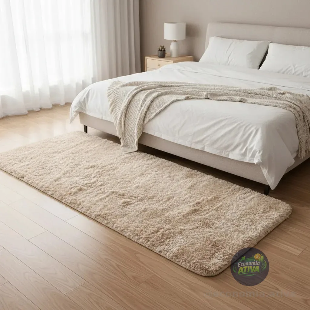 Tapete Passadeira 2,00x0,60 Quarto Pé De Cama Luxo Conforto