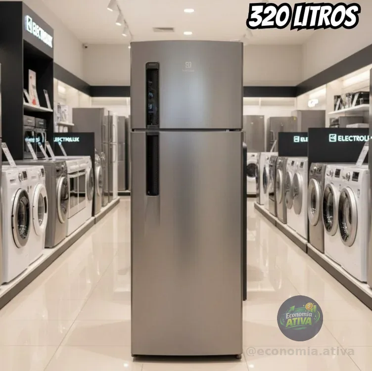 Electrolux Geladeira Electrolux Frost Free 320L Duplex Inox Look (TF38S) 220V