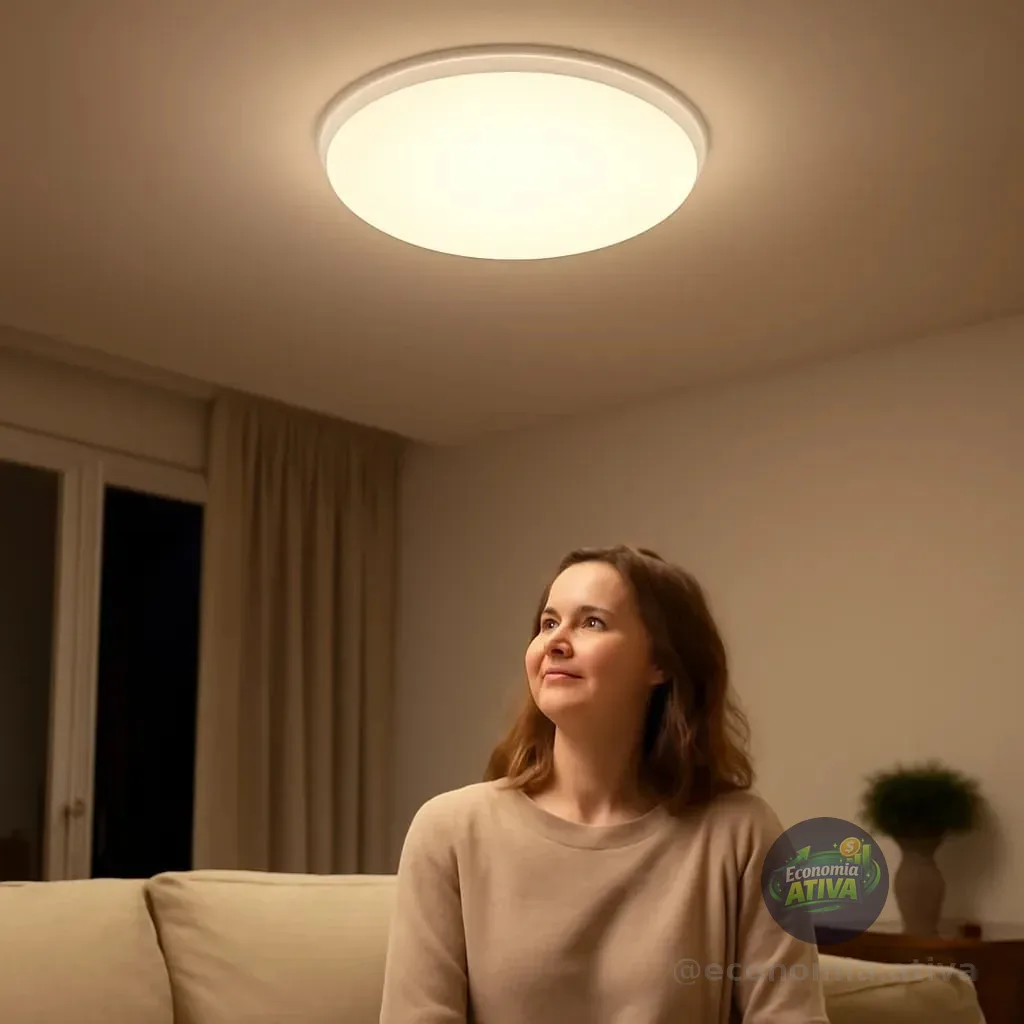 Lustre Luminária Plafonier Sobrepor 2 Lâmp 20w E-27 Redondo