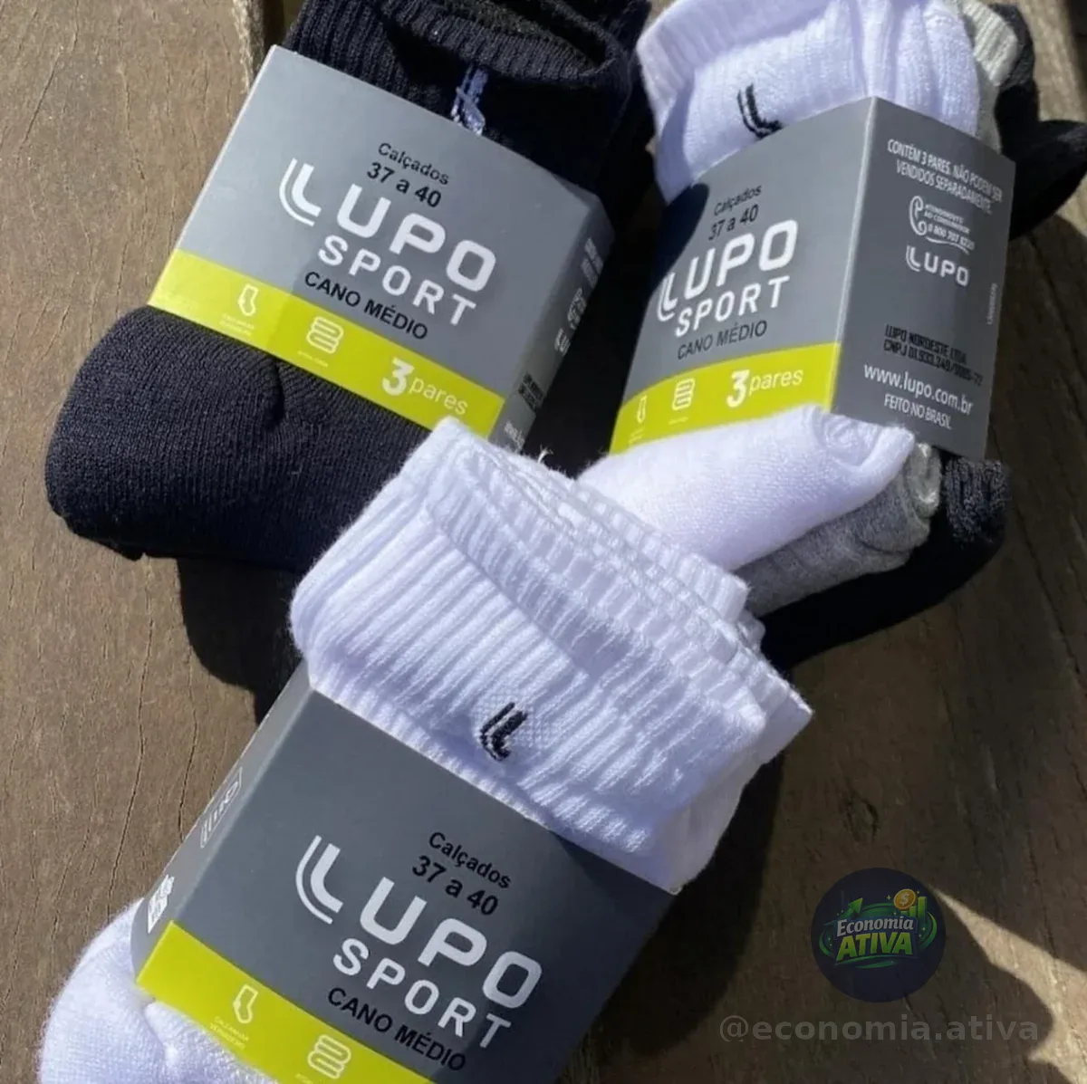 Kit 6 Pares Meias Lupo Cano Médio Alto Academia Original