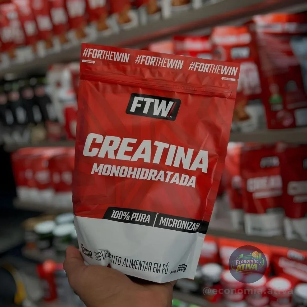 Creatina Monohidratada Pura 300g Refil Suplemento Em Pó 100%- Ftw Sem Sabor