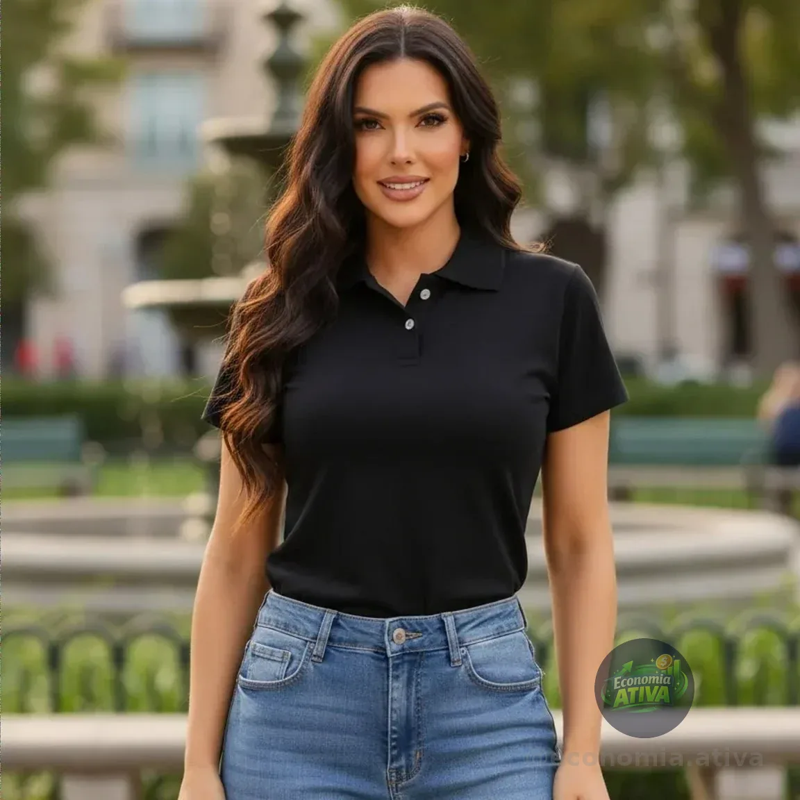 Camisa Gola Polo Feminina Básica Algodão Social Uniforme