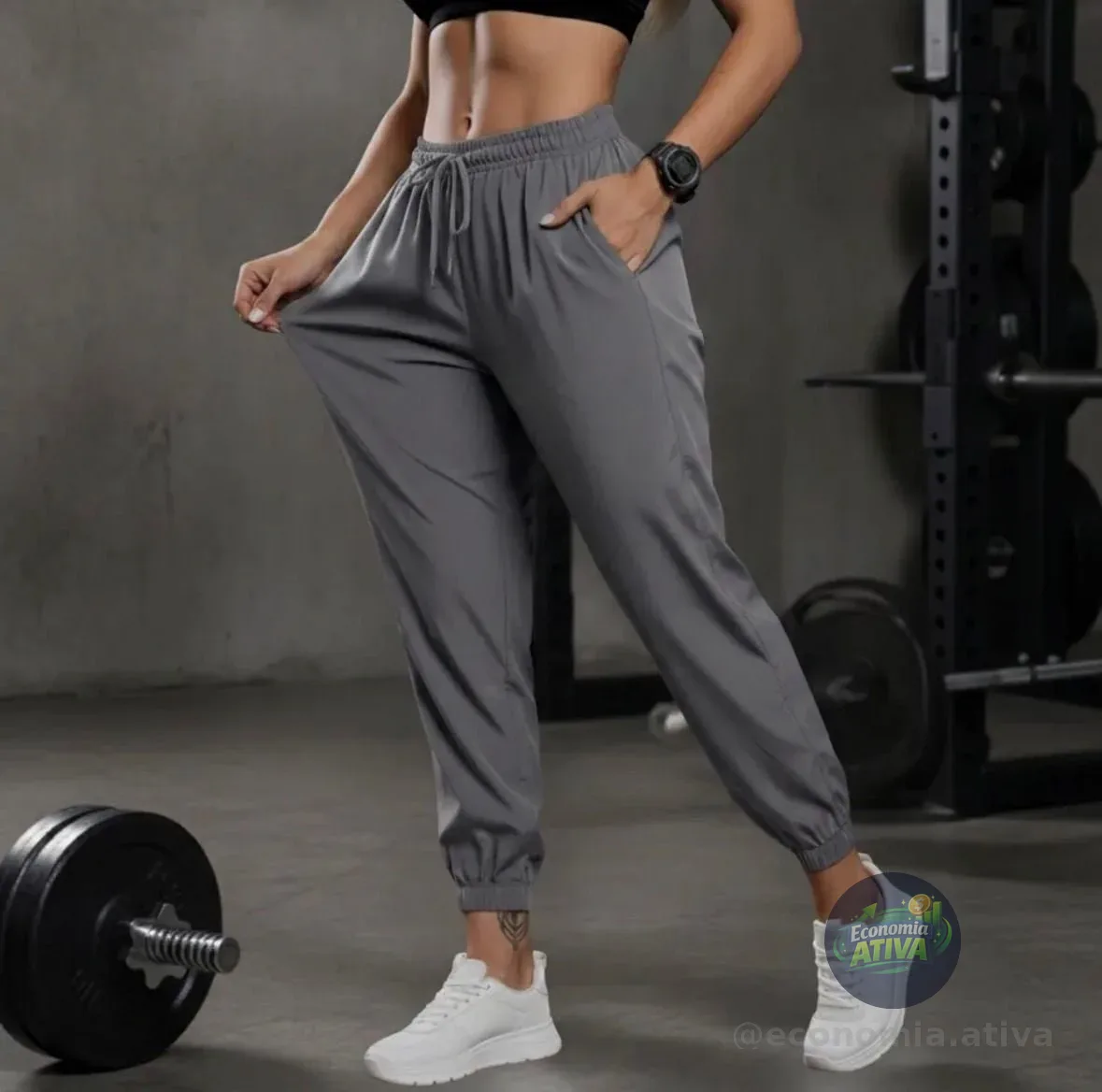 Calça Jogger Tactel Soltinha Slim Academia Esportiva
