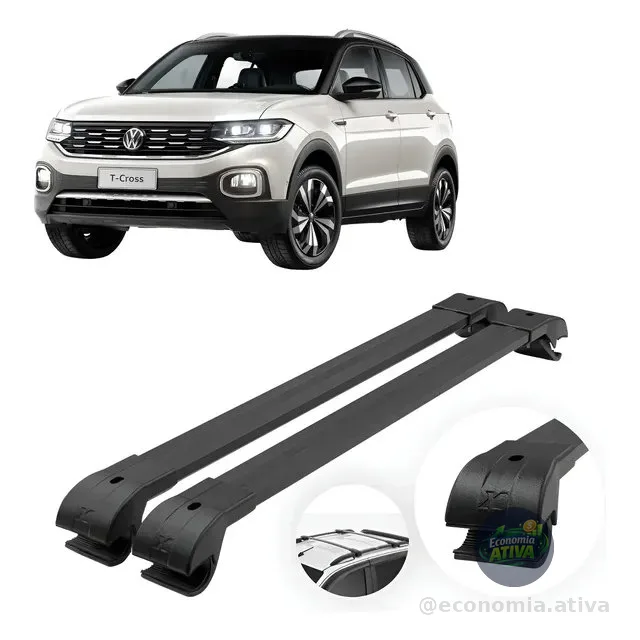 Travessa Volkswagen T-cross 2019 Até 2025 Par 100% Alumínio
