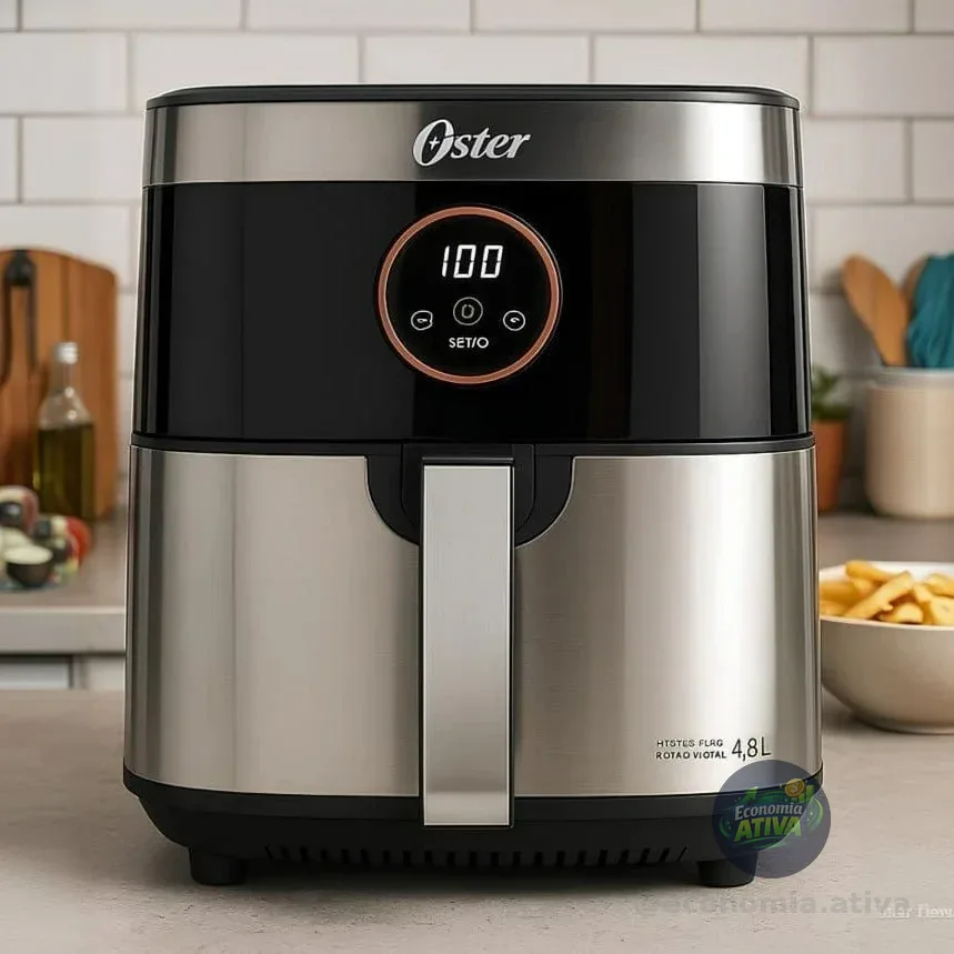 Fritadeira Air Fryer Sem Óleo Ofrt660 Preta/inox Oster 4,8l 127V