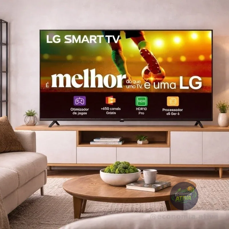 Smart TV LG 43"Full HD, Processador A5 Ger6, AI, Alexa e webOS 23 - 43LR6700PSA