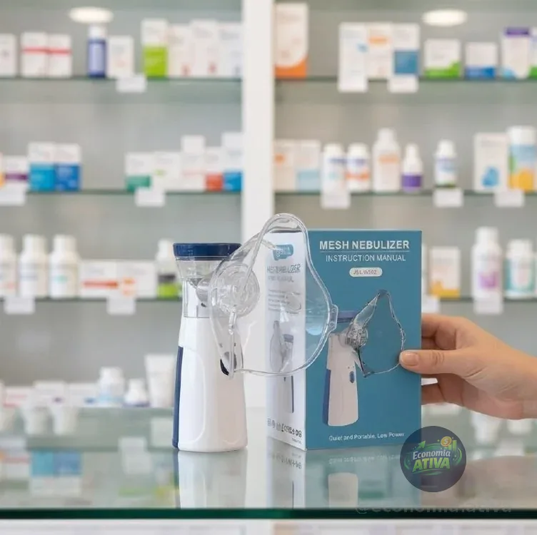 Nebulizador Ultrassônico Bahrein Portátil Silencioso Com USB e Pilha