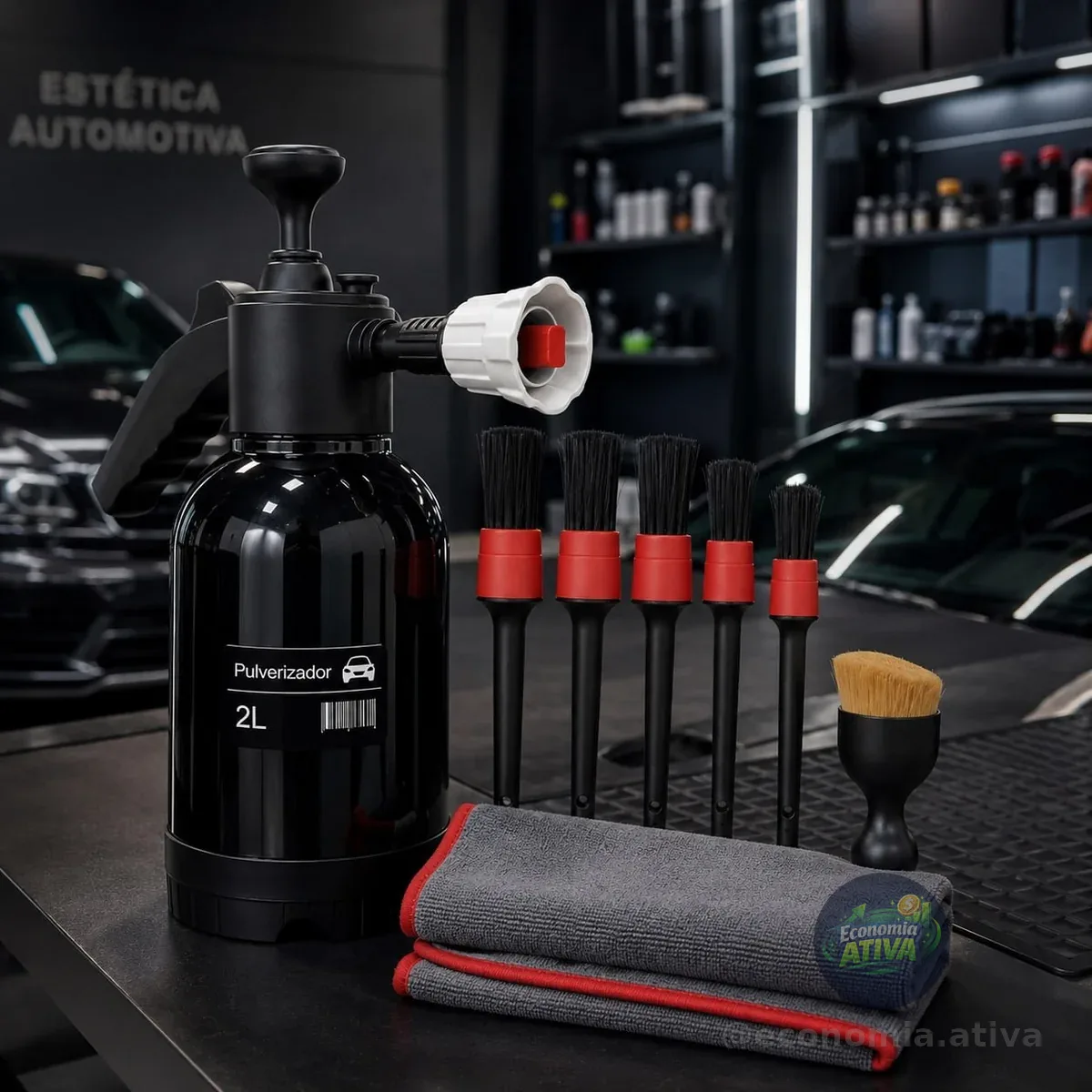 Kit Pulverizador Profissional 2l Pulverizador Híbrido Profissional + Pincel E Toalha