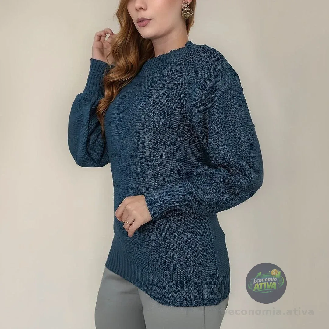 Blusa De Frio Tricot Feminina Suéter Lã Casaco Inverno Tricô