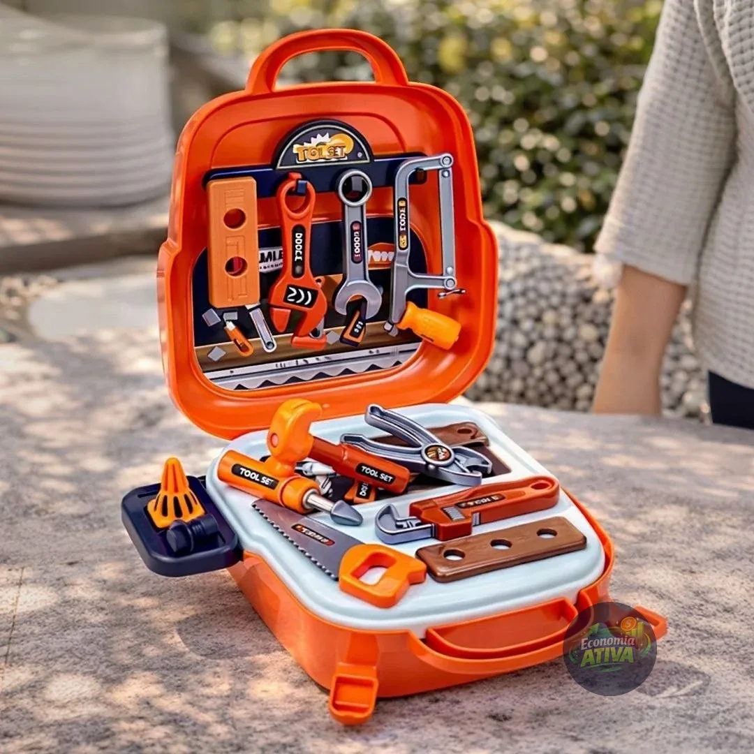 Maleta De Ferramentas Infantil Ligeiro 22 Peças Brinquedo Monta Arruma