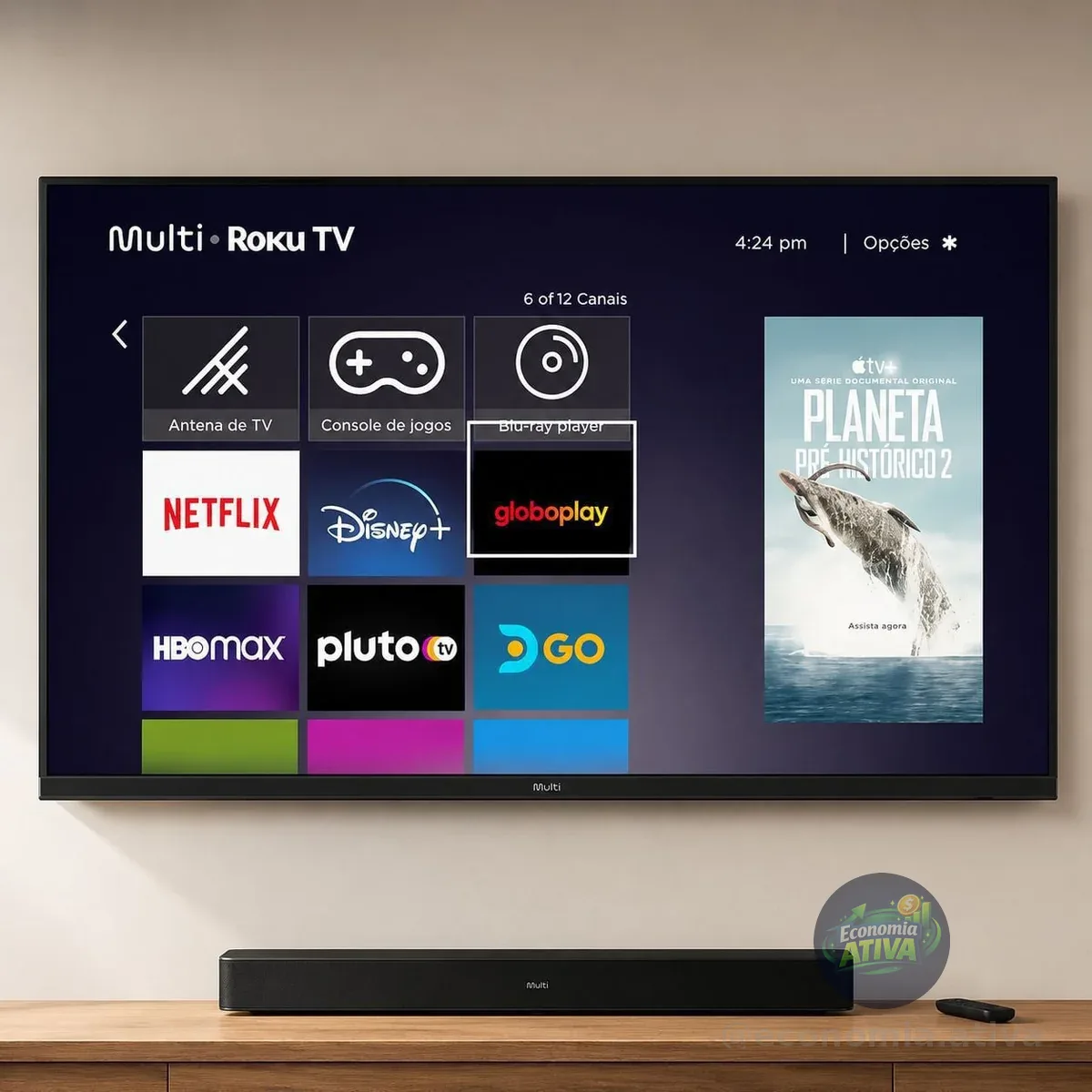 Smart TV DLED 43 FHD Multi Roku 3HDMI 2USB Wi-Fi